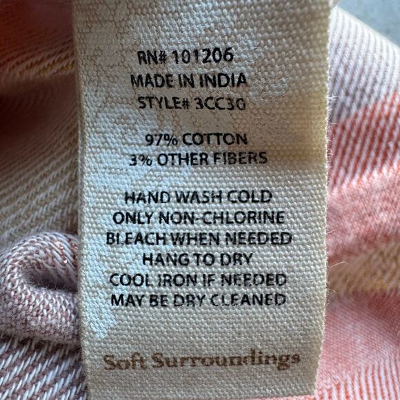 Soft Surroundings Maddalena Popover Tunic Blouse Metallic Stripe Boho sz PS - Picture 6 of 7